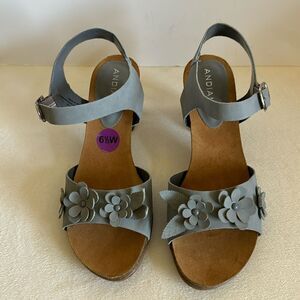 ANDAY Women's Elegant Gray Floral Sandals